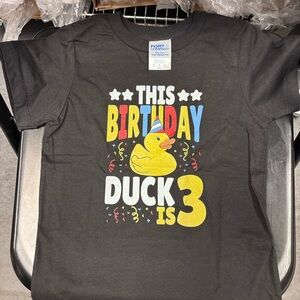 Kids Birthday Duck T-Shirt - Black